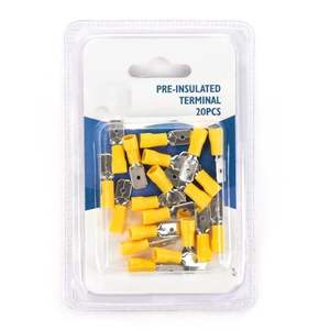 Terminale preisolato giallo MDD5.5-250, 15 pz./blister, ideale per connessioni elettriche sicure e resistenti all'isolamento. - Product Image 1