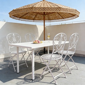 Meubles <span class=keywords><strong>de</strong></span> <span class=keywords><strong>jardin</strong></span> en métal pliables <span class=keywords><strong>de</strong></span> style rétro européen, tables et chaises en <span class=keywords><strong>fer</strong></span> <span class=keywords><strong>de</strong></span> style cour ancienne, meubles <span class=keywords><strong>de</strong></span> <span class=keywords><strong>jardin</strong></span> <span class=keywords><strong>de</strong></span> style campagne française - Product Image 4