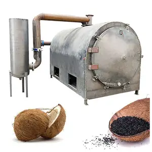 Non-smoke Horizontal Biochar Bamboo Charcoal Making Machine Wood Biomass Briquettes Airflow Charcoal Carbonization Furnace Stove