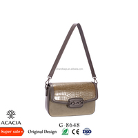 Nouveau sac bandoulière vintage pour femme en acacia, avec panneau en poils de cheval gaufré crocodile et fermeture à rabat, fourni par l'usine Acacia