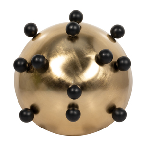 Ciotola decorativa rotonda in metallo con perline nere per centrotavola da caffè, decorazione per la casa. - Product Image 6