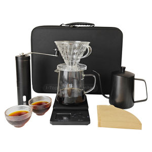 Nuevo 9 o 12 piezas árabe al aire libre café viaje juegos herramientas con verter sobre tetera molinillo Manual acrílico goteo mano cafetera <span class=keywords><strong>Kit</strong></span> - Product Image 2