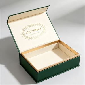 Boîte à bijoux magnétique personnalisée avec logo FX, emballage cadeau pliable de luxe pour montre, bague, collier avec gaufrage, revêtement UV, doublure en éponge - Product Image 1