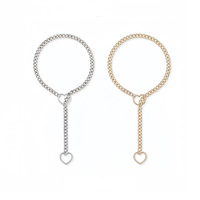 Collier tendance en acier inoxydable avec pendentif cœur chaîne cubaine, longue chaîne de chandail réglable avec pendentif cœur, accessoires de mode