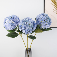 Hydrangeas artificiels en soie blanche pour mariage, fleurs décoratives à branche unique pour la maison, l'hôtel et les fêtes