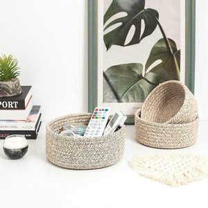 Japanese-style <b>storage</b> <b>basket</b>, cotton <b>rope</b>, imitation rattan woven <b>basket</b>, linen, office <b>storage</b> <b>basket</b>, <b>storage</b> item for - Product Image 1