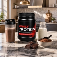 OEM ODM Pure Chocolade Wei-eiwitpoeder 2LB 33 Porties Laag in Suiker Spierherstel Shake Poeder voor Fitnessclubs