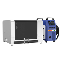 Mesin Pembersih, Pemotong, dan Pengelasan Laser Serat Fungsional All-in-One 800W Kepala Laser Au3tech Tipe Meja CNC HIWIN untuk Logam/Kuningan