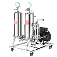 Filtro de Doble Tubo de Acero Inoxidable 304, Apto para Pequeñas Empresas y Familias, para Filtrar Licores, Vino, Bebidas y Vino de Frutas