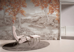 Decoración de Pared con Diseño de Bosque Otoñal Amarillo Cálido, Escenografía Natural a Gran Escala para Hogar y Espacios Comerciales, Material Ecológico, Venta al Por Mayor - Product Image 2