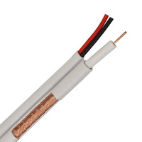 Cable ZHIYUAN RG59 Siamese con Dos Alimentaciones, Cable Coaxial 3 en 1 con Alimentación para Cámaras CCTV/CATV