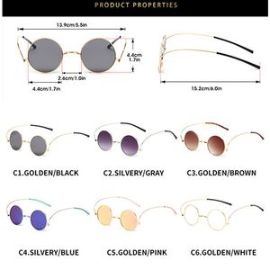 Gafas de Sol Redondas Pequeñas de Aleación Estilo Steampunk, Personalizadas con Logotipo, Moda 2025, Protección UV400, para Hombre y Mujer - Product Image 4