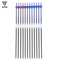 Flèches d'entraînement pour arc recurve de 30 pouces avec fût en carbone mixte, ailettes en plastique et pointe en acier, lot de 12