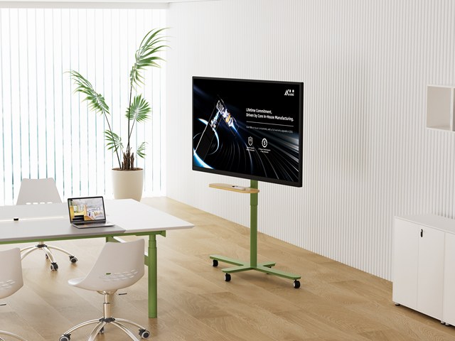 New Motion Lift Motorized TV Stand 32-75" Height Adjustable Electric Cart Remote 60kg Load Capacity Mobile Floor Stand for Home