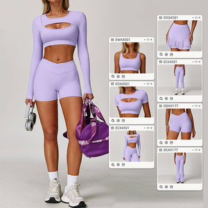 Nuova Collezione di Abbigliamento Sportivo in Nylon e Spandex, <span class=keywords><strong>Tuta</strong></span> Sportiva Casual Personalizzabile <span class=keywords><strong>per</strong></span> Donne, Completi <span class=keywords><strong>da</strong></span> Palestra <span class=keywords><strong>per</strong></span> <span class=keywords><strong>Donna</strong></span> - Product Image 3