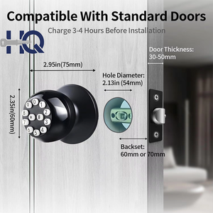 Serrure intelligente Hengqi Tuya App avec empreinte digitale, WiFi et cloud pour porte en acier ou en laiton - <span class=keywords><strong>Solution</strong></span> de sécurité pour la maison intelligente - Product Image 4