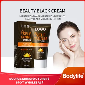 Oem Private Label Beauty Black Cream Moisturizing Nourishing Hydrating Bronzer Tanning Lotion Body Lotion Self-tanning Cream