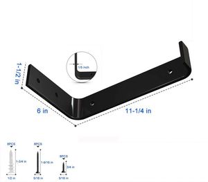 ขายึดชั้นวางของ WEKIS L แบบ Heavy Duty สำหรับงาน DIY ชั้นวางแบบเปิด วัสดุเหล็กสไตล์ Rustic สีดำ รับน้ำหนักได้ 75 ปอนด์ - Product Image 4