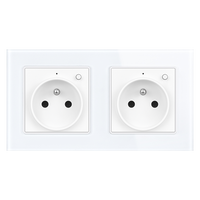 Prise intelligente Wi-Fi française 16A avec indicateur LED et bouton marche/arrêt, prise intelligente et multiprises