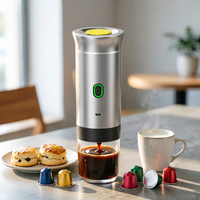 Cafetera Portátil Mini para Cápsulas, Recargable por USB, Semiautomática, 20 Bares, Ideal para Viajes y Camping