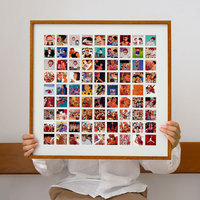 Cadre photo mural rectangulaire en bois massif à 48 grilles personnalisé pour la croissance des bébés et des enfants (Chine continentale)