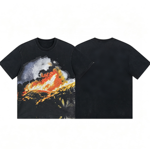 T-shirt a maniche corte lavata effetto vintage, vestibilità ampia, per uomo e donna, taglie forti, collezione 2026 - Product Image 4