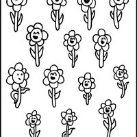 Pages à colorier Happy Daisy Flowers - Jouets de dessin amusants pour l'expression créative