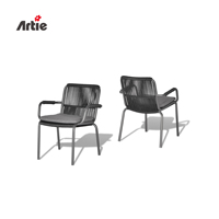 Artie ensemble de mobilier d'extérieur ensemble de table à manger de bistro commercial ensemble de jardin tables et chaises en rotin alu pour restaurant