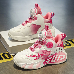 รองเท้าบาสเก็ตบอลเด็กแบบหัวเข็มขัดหมุนได้  วัสดุตาข่ายระบายอากาศสำหรับฤดูหนาว พื้นรองเท้า EVA ชั้นกลาง  พื้นรองเท้าด้านนอกยางกันลื่น เหมาะสำหรับเด็กผู้ชายเล่นกีฬา - Product Image 2