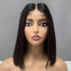 Pelucas de Cabello Humano para Mujer, Venta Caliente, Proveedores de Cabello de Guangzhou, Pelucas de Cabello Humano Corto Liso con Encaje 2X6 - Product Image 4