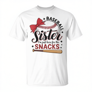 Camiseta con la inscripción 'Baseball Sister I'm Just Here For The Snacks' - Product Image 2