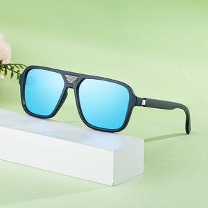 Nouvelles lunettes de soleil polarisées à monture carrée pour hommes, monture en plastique noir et métal, protection UV400, verres TAC, protection solaire extérieure - Product Image 2