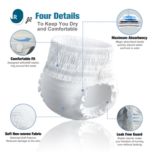 ผ้าอ้อมผู้ใหญ่แบบสวมใส่เอง OEM ODM ซึมซับสูง นุ่ม ระบายอากาศได้ดี สำหรับผู้สูงอายุ - Product Image 4