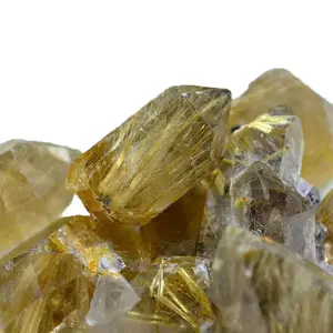 Kunden spezifische natürliche hochwertige Kristall Roh stein Titan Kristall Rutil Quarz Polieren gelben Haar Kristall für die Heilung