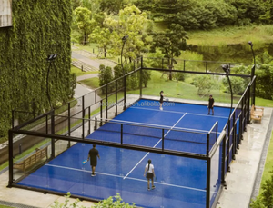Terrain de padel panoramique extérieur NJPW BAY SIZE 10m x 6m, <span class=keywords><strong>prix</strong></span> usine, ensemble complet, fabricants de terrains de padel - Product Image 1