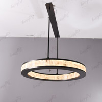 Entrée de luxe albâtre lustre pendentif LED luminaires