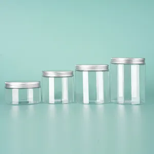 Pabrik Penjualan Langsung 2Oz 3Oz 4Oz 5Oz 8Oz 500Ml 1000Ml Makanan Madu Kue Makanan Jar dengan Tutup Jelas Pet Spice Plastik Jar