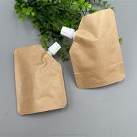 Pochettes d'emballage liquide écologiques et recyclables, sachets de recharge pour lotion de soin personnel, sacs en papier kraft, pochettes à bec verseur