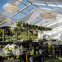 Tente transparente TENTCHO, tente de mariage, tente de fête, tente extérieure avec structure en aluminium, chapiteau en PVC transparent sur mesure, capacité 3000 personnes