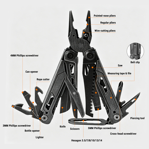 Pinze Multiuso 24 in 1 in Acciaio 5CR15, Strumento Pieghevole EDC per Campeggio e Sopravvivenza, con Coltello, Cacciaviti, Sega, Forbici e Clip da Tasca - Product Image 2