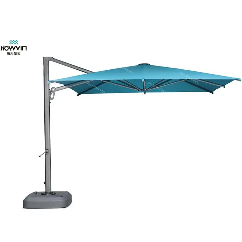2024 Customized Outdoor Square Single Layer Rome Parasol Garden Roman Offset Umbrella Outdoor Sun Garden Parasol Outdoor
