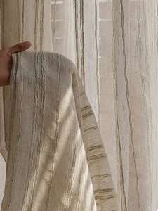 Pháp Linen Sheer Retro Đen bọc cạnh ánh sáng sang trọng chất lượng cao rèm cửa cho phòng khách - Product Image 4