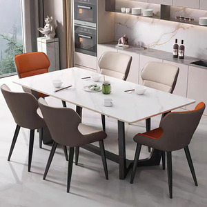Hanyee moderno di lusso di marmo italiano tavolo <span class=keywords><strong>da</strong></span> <span class=keywords><strong>pranzo</strong></span> rettangolare in acciaio al carbonio gambe per la casa cucina <span class=keywords><strong>soggiorno</strong></span> uso camera - Product Image 4