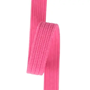 Factory Direct Sales 5mt Card Braided Flat Elastic 8mm Fuchsia Elastic Band Comfort Durability Elasticity for Sewing DIY Project