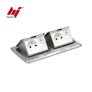 2 Gang Recessed Floor Box Accepts A Wide Variety Of Power Data And Audio-video Connectors