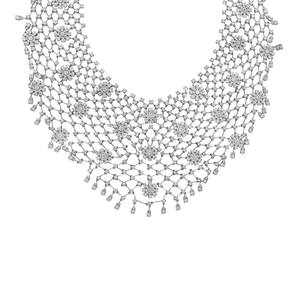 Collier ras du cou en argent 925 fait main avec moissanite, motif floral, design spécial, élégant, pour mariée, mariage, fête, bijoux de mode - Product Image 3