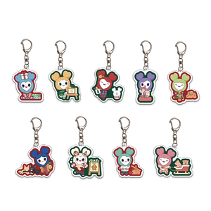 Spot Wholesale Cartoon Star Q Version Image Key Chain Winter Plastic UV Printed Souvenir Pendant Decoration Periphery - Product Image 1