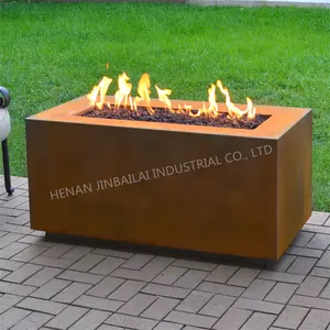 आउटडोर Corten स्टील Firepit प्रोपेन आग गड्ढे सेट बर्नर Natrual Corten स्टील गैस Firepit