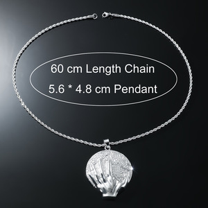 Hot Selling Holding the Earth in Hand Shaped Geometric Pendant Necklace Personalized Hiphop Men's Necklaces Wholesale Jewelry - Product Image 4