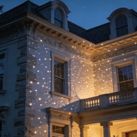 Projecteur extérieur blanc 20W, décorations de Noël, lumières étoiles, laser ciel étoilé, IP65